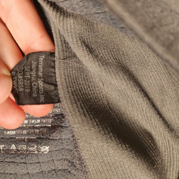 Terramar Mens‎ 1/4 Zip Gray Pullover Thumb Hole Long Sleeve Shirt Small - Picture 11 of 12